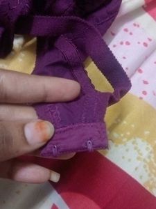 Purple Embroidered Bra