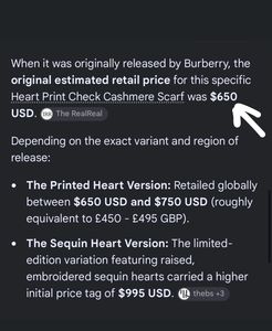 Burberry Heart Print Scarf