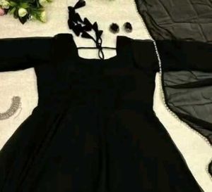 Elegant Black Anarkali Suit Set