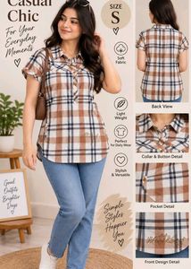 Casual Chic Plaid Button-Down Top