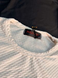 Men's Pink Textured T-Shirt
