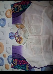 Purple Embroidered Sari