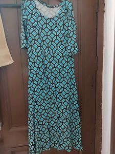 Blue Geometric Print Dress