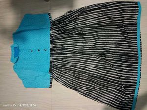 Stylish Teal &amp; Striped Maxi Dress