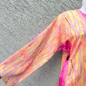 Vibrant Pink &amp; Orange Tie-Dye Kurta