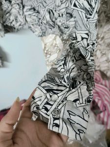 Graphic Print Button-Up Shirt