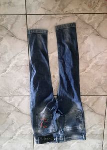Distressed Blue Jeans