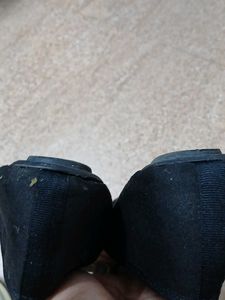 Black Ballet Flats with Gold Accent