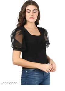 Chic Black Puff Sleeve Top