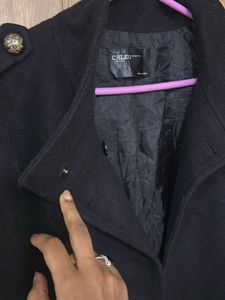 Chic Black Double-Breasted Cape Jacket