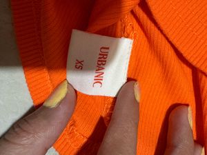 Cute Orange Crop Top with Flower