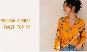 Designer Floral crop- shirt for Women.