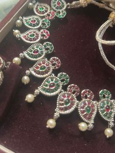 silver lookalike kundan Set