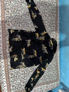 Stylish Black Animal Print Shirt