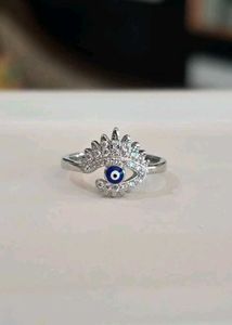 92.5 sterling silver Evil Eye Ring with hallmark