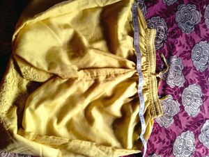 Elegant Yellow Embroidered Kurti Set