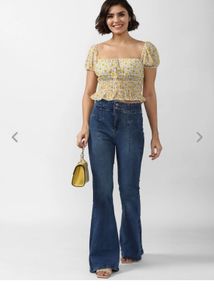 Forever 21 Chic Floral Smocked Puff Sleeve Top