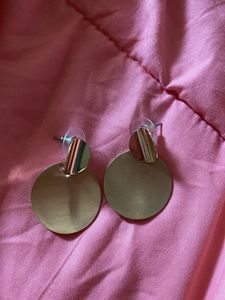Minimalist Gold Tone Disc Earrings