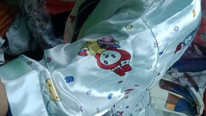 Cute Cartoon Print Satin Nightsuit