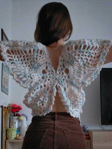 Crochet Tie-Front butterfly shape Top