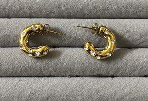 Gold Crystal Hoop Earrings