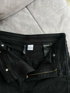 High-Waisted Wide-Leg Black Jeans