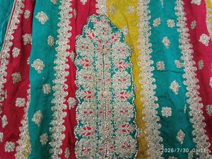 Teal Multicolour Embroidered Suit