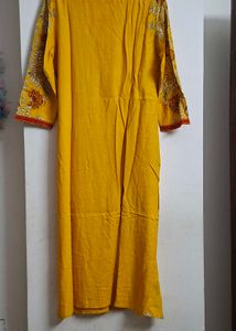 Vibrant Yellow Floral Printed Kurta