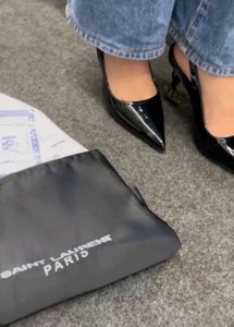 Saint Laurent Black Patent Leather Heels