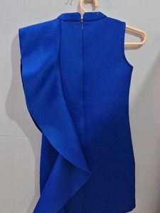Blue Gown with Rose Embroidery