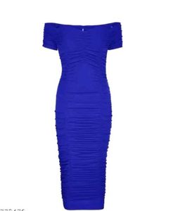 Royal Blue Off-Shoulder Bodycon Dress