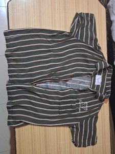 Striped Button-Up Shirt