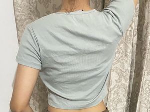 Light Blue Cropped T-Shirt