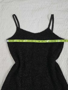 Black Textured Lace Trim Mini Dress bust 36