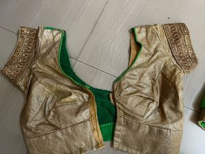 Beautiful Green And Cream Colour Combination Saree