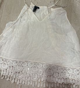 Forever 21 White Lace Tank Top