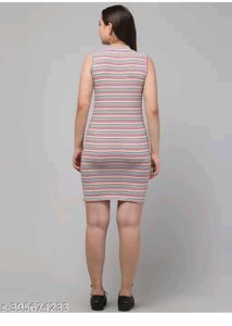Striped Sleeveless Bodycon Dress