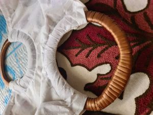 Embroidered Leaf Tote Bag