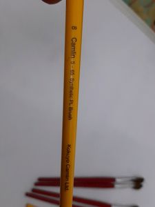 6 Flat Brushes From Faber Castle And Camlin, Synthetic And Pony Hair