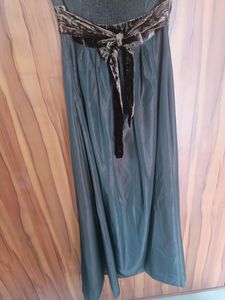 Imported Black Gown With Brown Shining