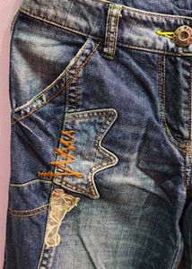 UNIQUE Y2K Embellished Wide Leg jeans