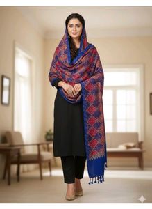 Embroidered Shawl with Tassels