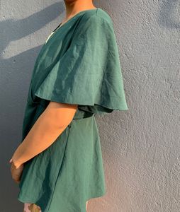 Emerald Green Flutter Sleeve Top