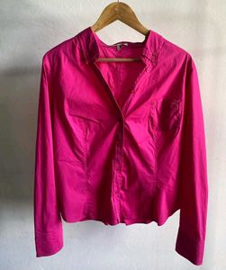 Bright Pink Button-Up Shirt