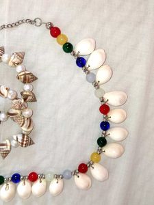 Seashell &amp; Bead Necklace &amp; Earrings Set