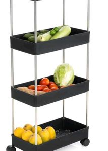 *4 COMPARTMENTS PLASTIC STAINLESS STEEL TROLLEY
