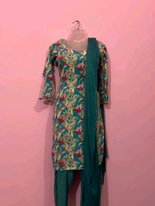 Stylish Teal Floral Kurta Set