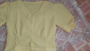Yellow Puff Sleeve Blouse
