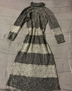 Cozy Striped Turtleneck Maxi Dress