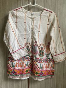 Printed Cream Kurta